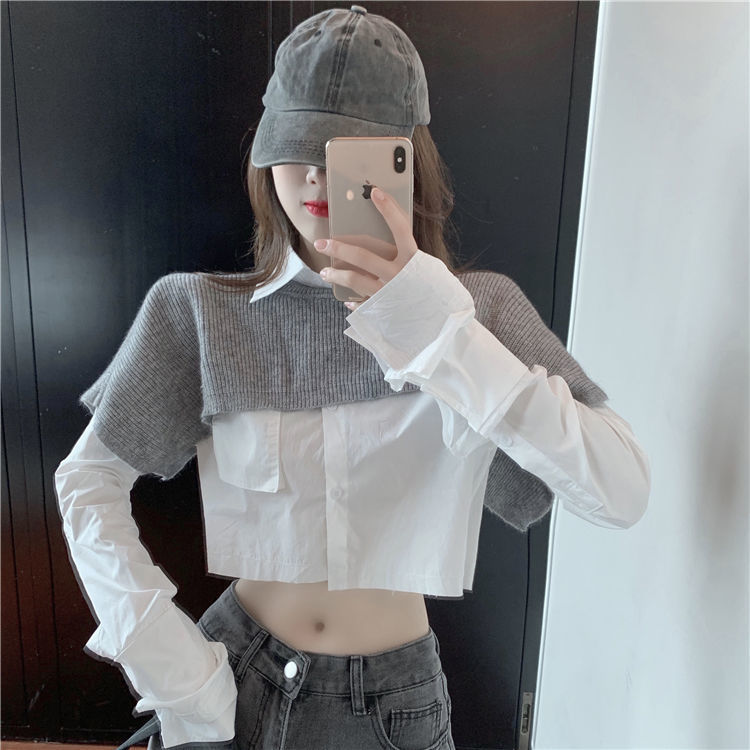 Woman Sweaters Pullover Small Shawl Women's Autumn Short Round Neck Gas Sexy Top Outerwear Knitwear Femme Chandails