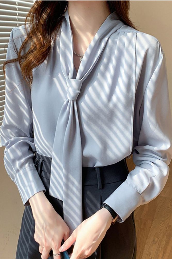 2021 Autumn Chiffon Womens Blouses Long-sleeve Temperament Office Lady Shirts Womens Tops and Blouses Blusas Mujer