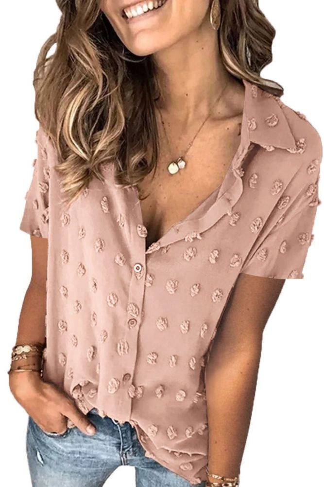 2021 New Summer Office Women Elegant Leisure Casual Top Plus Size Fashion Ladies Patchwork Dot Shirt Blouse Sexy Female Clothes