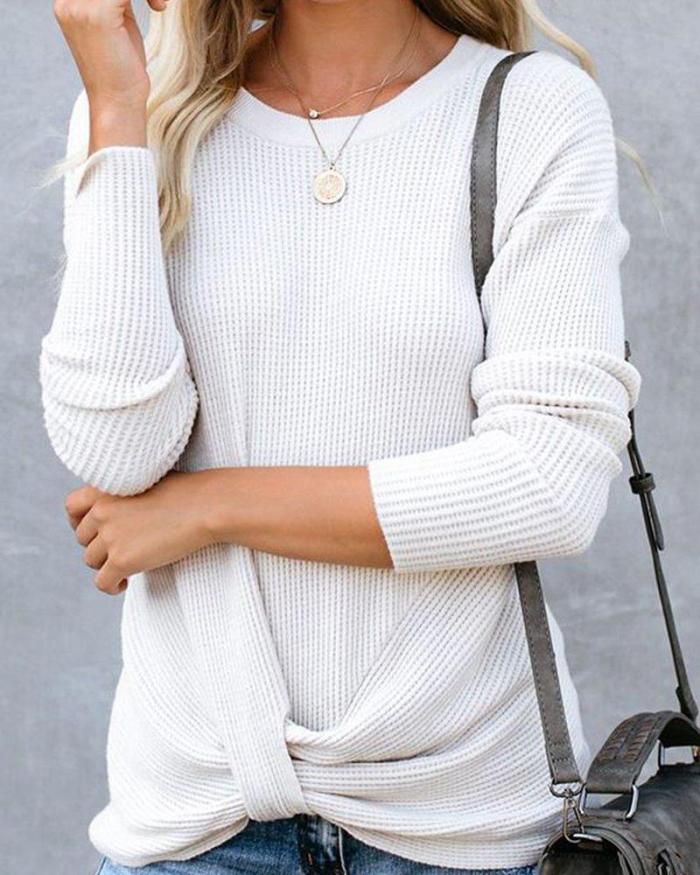 Boat Neck Solid Knit Top