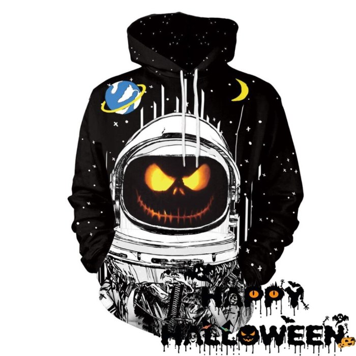 2021 Newest Halloween Night Horror Lantern Sweatshirt Coat Party Unisex Costume 3D Printing Hoodies Ghost Pullover Tops