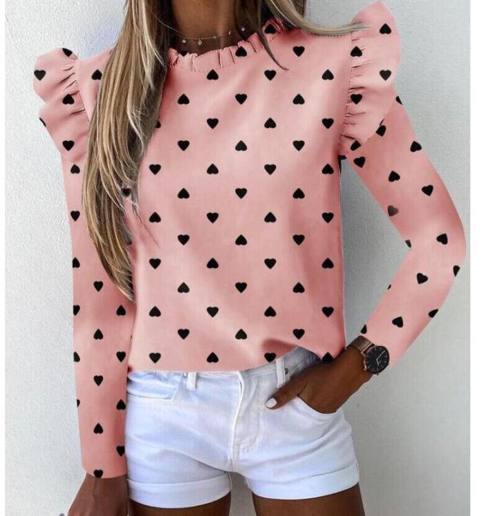 Elegant Striped Print Women Blouse Shirt Casual Autumn Butterfly Long Sleeve Shirts 2021 Office Lady Ruffle O Neck Tops Blusa