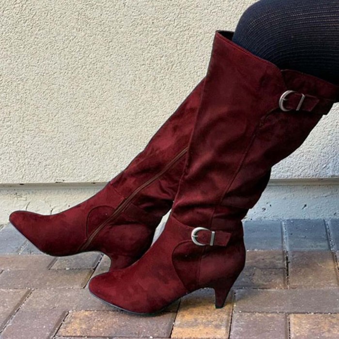 Fashion Solid Concise knee-high Women Shoes Pointed Toe Spike Heel Great Quality Women Boots