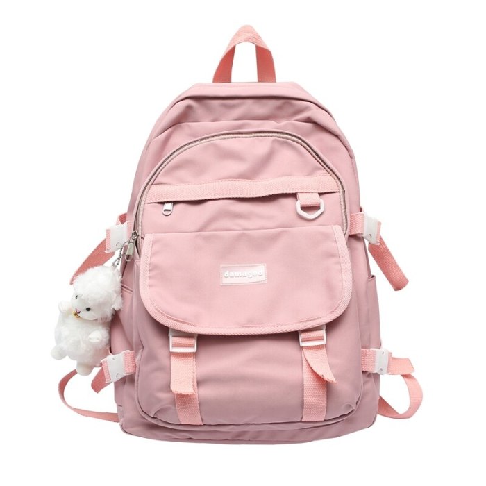 College Backpack Laptop Travel For Teenage Girls Buckle Women Casual Female Student Book Bags Nylon Ladies Unisex School Bag