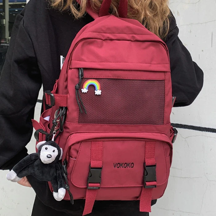High Quality Waterproof Nylon Women Backpack For Girls New Fashion Travel High Capacity Student BookBag Men Black Laptop Bag Hot