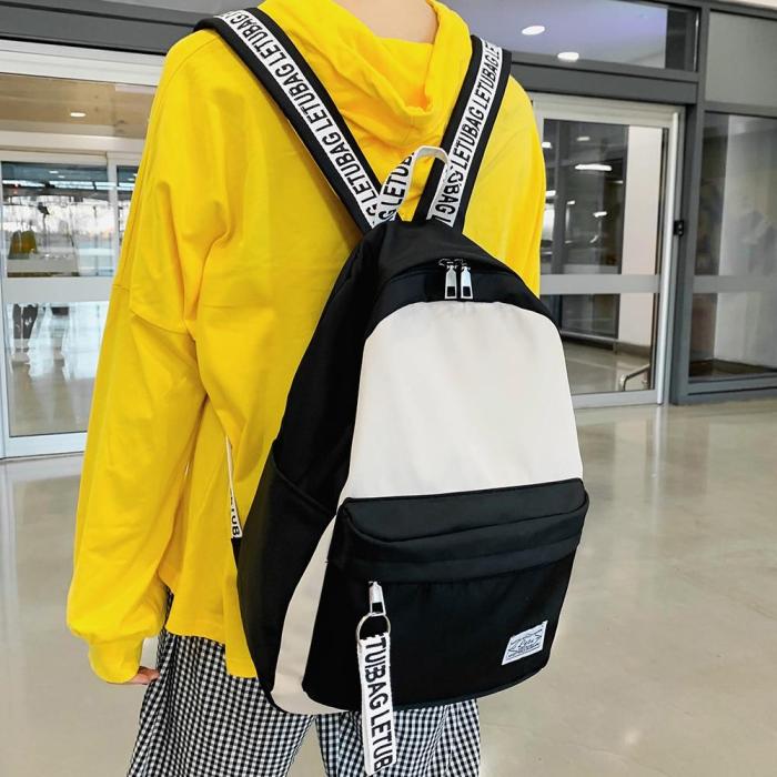 Student Nylon Female Backpack Cute Women School Bag Teenage Girl Kawaii Backpack Harajuku Ladies Fashion Bags Luxury Book Letter