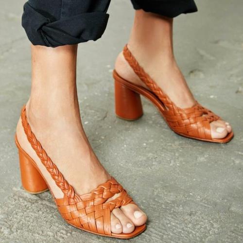 Casual Woven Low Heel Sandals