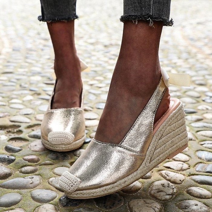 Women's Espadrille Ankle Strap Wedge Sandals Slippers Ladies Womans Casual Shoes Breathable Flax Hemp Canvas Pump 2021 Plus Size