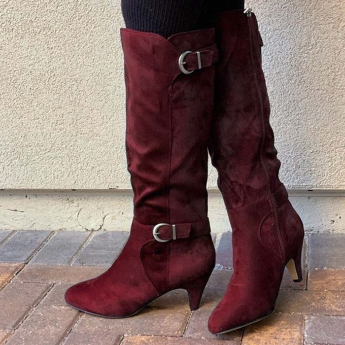 Fashion Solid Concise knee-high Women Shoes Pointed Toe Spike Heel Great Quality Women Boots