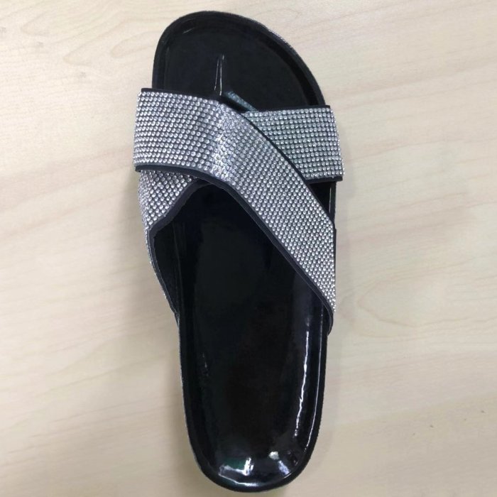 Fashion Blingbling Diamond Flat Slippers
