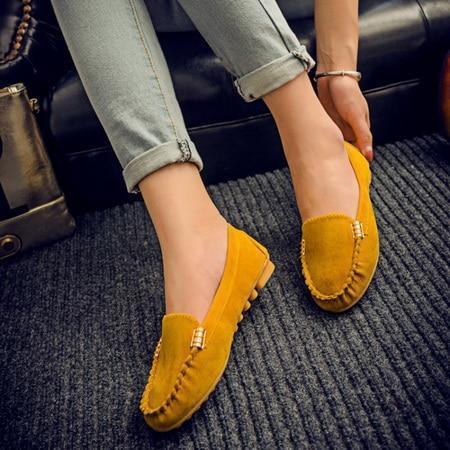 Plus Size Women Flats Shoes Candy Color Slip On Flat Comfortable Loafers Shoes