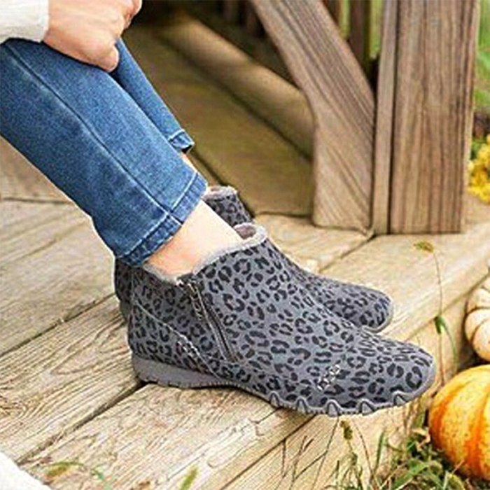 Women Zip Winter Solid Snow Boots Ladies Warm Flat Fur Suede Ankle Boot 2021 New Fashion Casual Non-Slip Plush Shoes Footwear