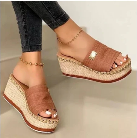 Women's Sandals 2021 Summer Female Slippers Flat Woman Peep-toe Comfort Slip-on Casual Shoes Mujer Slingback