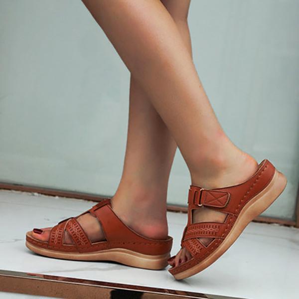 Peep Toe Platform Wide Fit Sldie Slipper Sandals