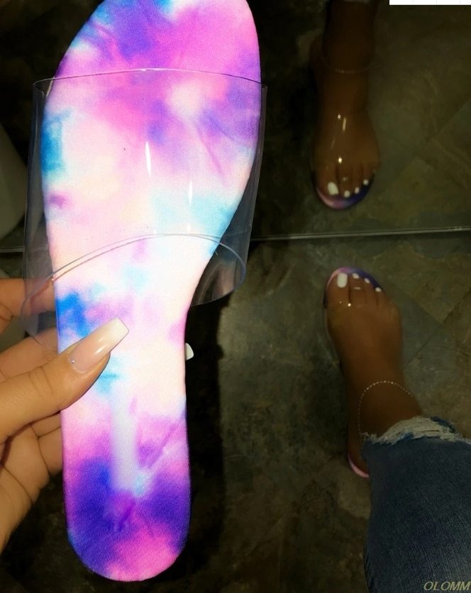 Summer Woman Flat Slippers Candy Color Jelly Shoe Woman Transparent Slides Female Open Toe Flip Flops Women's Beach Shoes