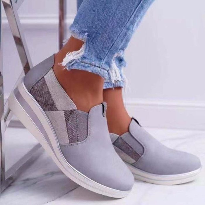 2021 Solid Color Women's Shoes Vulcanize Shoes Spring New Tep on Loafers Women Fashion Wild Trend Casual Platform Shoes