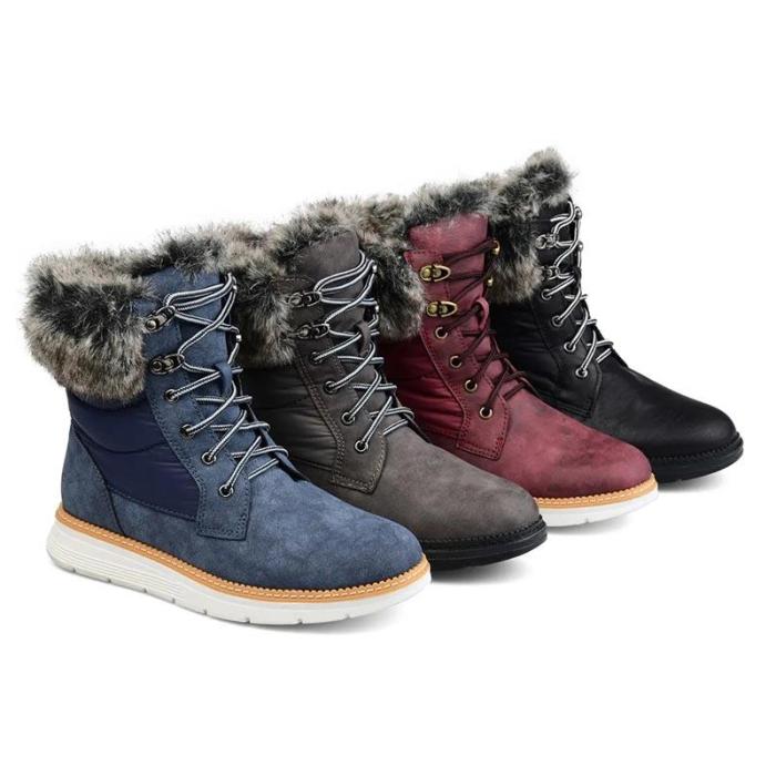 Casual ladies front lace-up stitching flat ankle boots