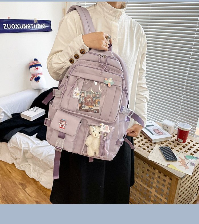 Schoolbag female junior high school students Korean version large capacity campus personality