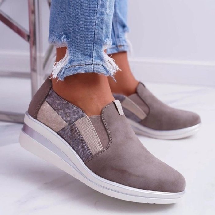 2021 Solid Color Women's Shoes Vulcanize Shoes Spring New Tep on Loafers Women Fashion Wild Trend Casual Platform Shoes