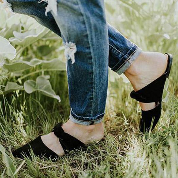 Casual Bow Pointed Toe Sandal Slipper