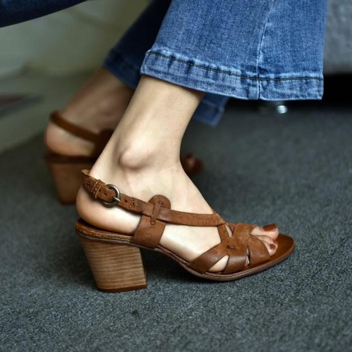 Buckle Open Toe Chunky Sandals