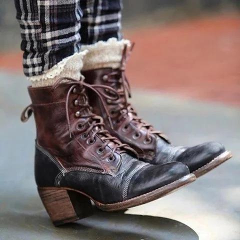 Fashion Cool Chunky Heel Strappy Zipper Boots