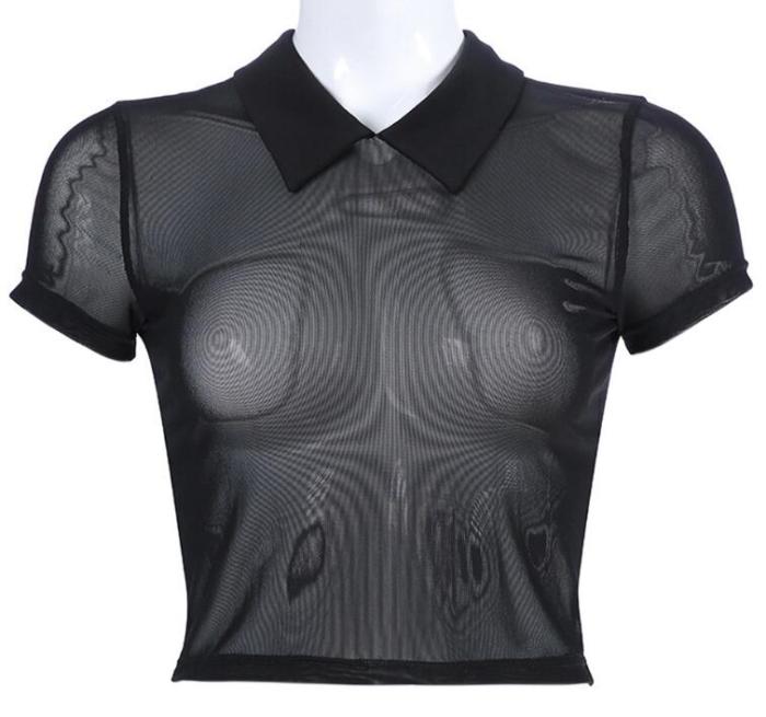 21 Styles Women Sexy See Through T Shirt 2020 Hot Transparent Mesh Slim Ladies Turtleneck Party Streetwear Tops Tshirt