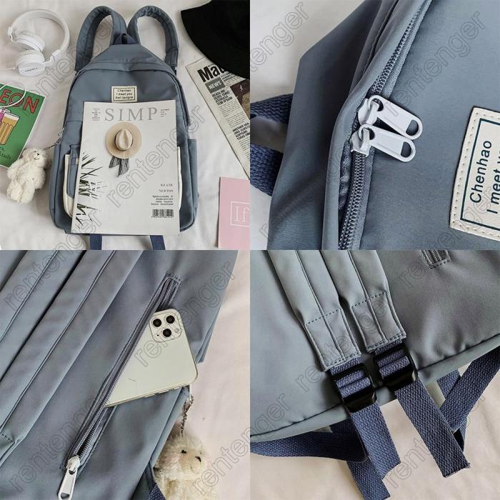 Trendy College Women Cute Backpack Nylon Female School Bag Lady Badge Book Kawaii Backpack Fashion Student Girl Bag Harajuku New