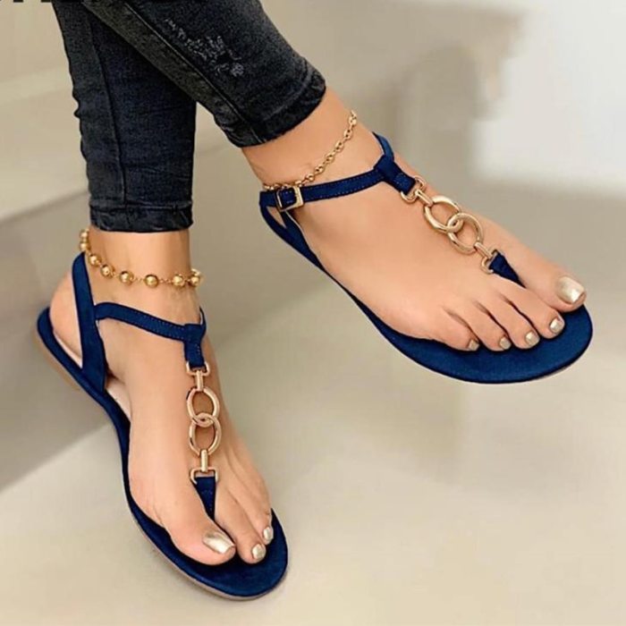 Women Flat Sandals Clip Toe Flip Flops Sandal Woman Buckle Beach Ladies Sandalias Summer Shoes 2021 New Fashion Plus Size