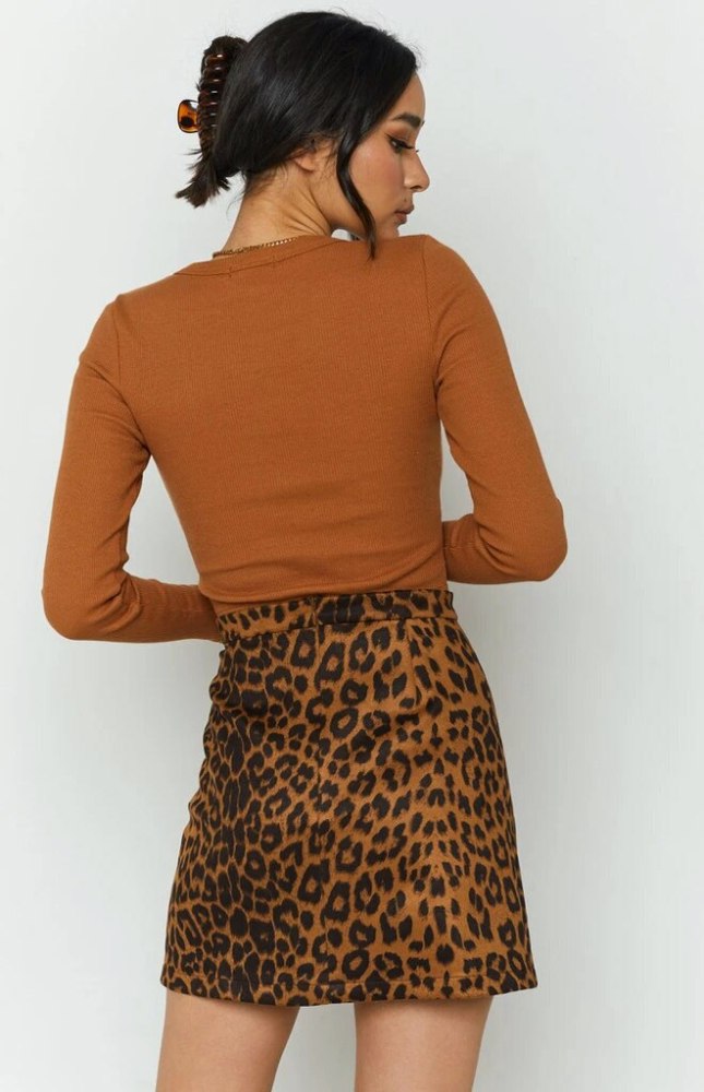 Fashion Women's Leopard Mini Bodycon Skirt High Waist Slim Short Pencil Skirt Spring Autumn Y2k Skirt