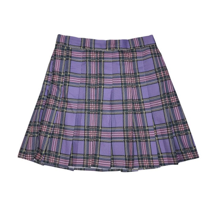 Harajuku Punk Skirt Plaid High Waist Pleated A-line Mini Skirt