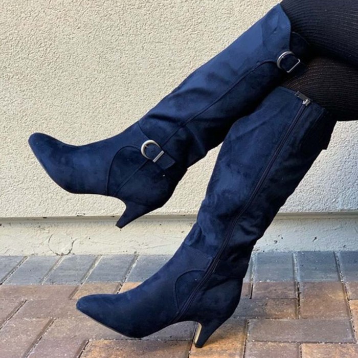 Fashion Solid Concise knee-high Women Shoes Pointed Toe Spike Heel Great Quality Women Boots