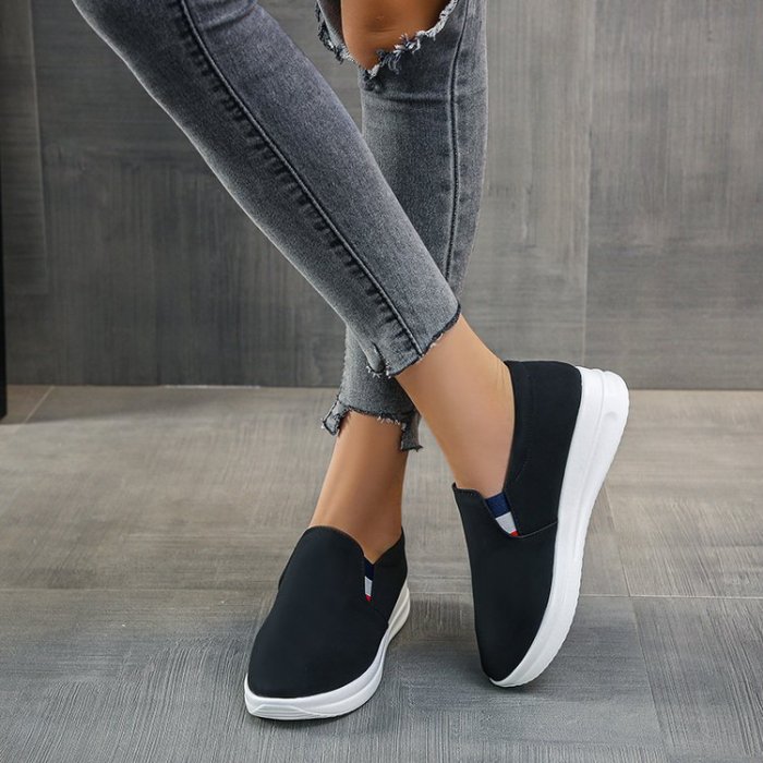 Women's Vulcanized Shoes, Women's Pull-on Solid Color Sneakers, Women's Sports Comfortable And Casual Women's Shoes 2021