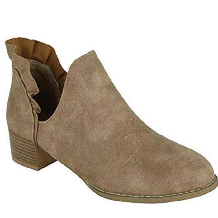 Women Vintage Ankle Boots Casual Chic Slip On Boots