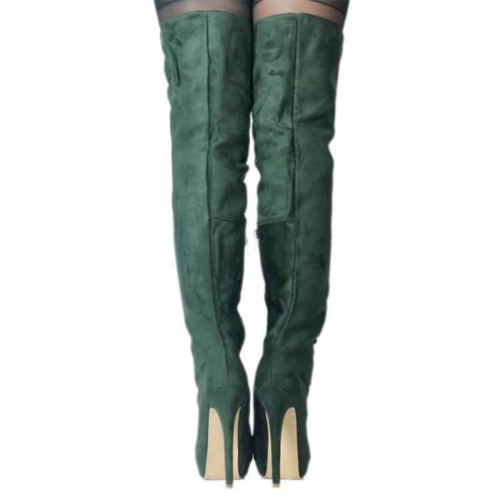 Over Knee Boots Platform Suede Army Boot