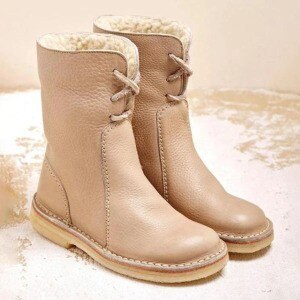 2021 Women Snow Boots For Woman Winter Fur Plush Lace Up Boots Female Flat Big Size Footwear Warm Boots PU Leather Women's Shoes