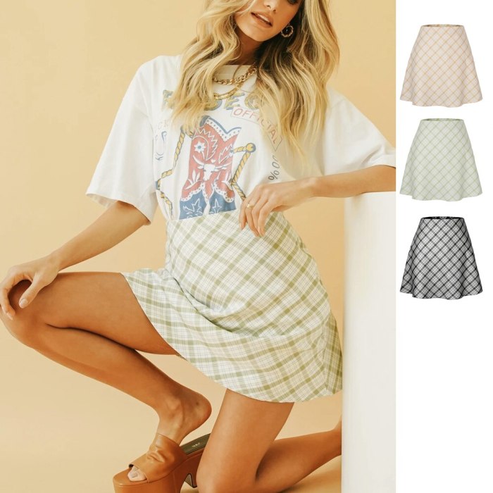 Plaid Mini Skirt Women Y2k Retro A-Line Skirts Casual E-Girl 2000s Harajuku Aesthetic High Waist Skinny Streetwear Bodycon Skirt