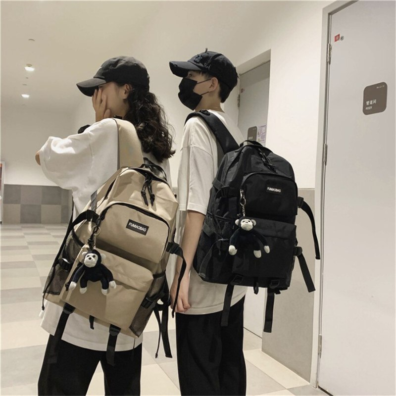 High Capacity Korean Style Concise Casual Backpack Shoulders Bag for College University Male Female School Student