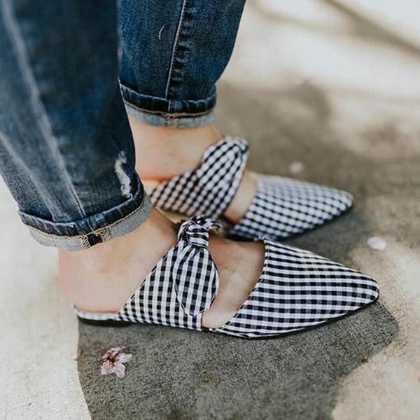 Casual Bow Pointed Toe Sandal Slipper