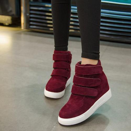 Simple Fashion Increased Velcro Ankle Boots