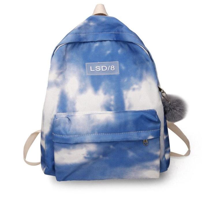 Women Travel Bag Soft Fashion Shoulder Backpack Versatile Starry Sky Backpack Clutches Bag Nylon Schoolbags Zipper Rucksack
