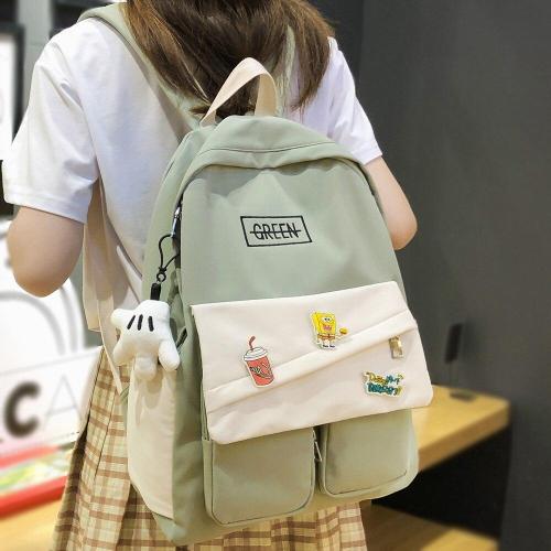 Book Fashion Lady Kawaii Backpack Waterproof Nylon Girl School Bag College Female Cute Backpack Badge Women Harajuku Bag Student