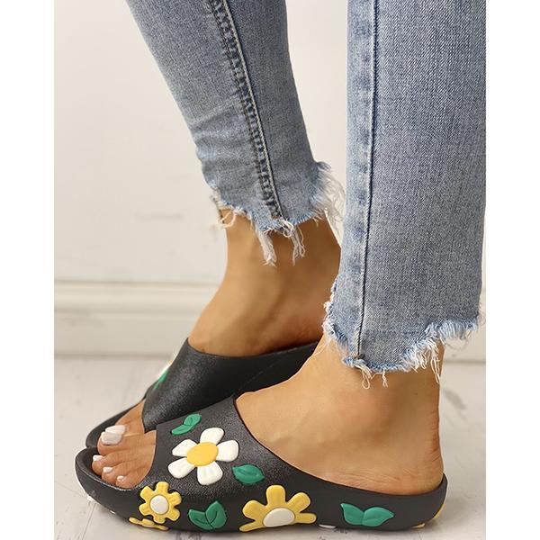 Open Toe Flower Cute Casual Slippers