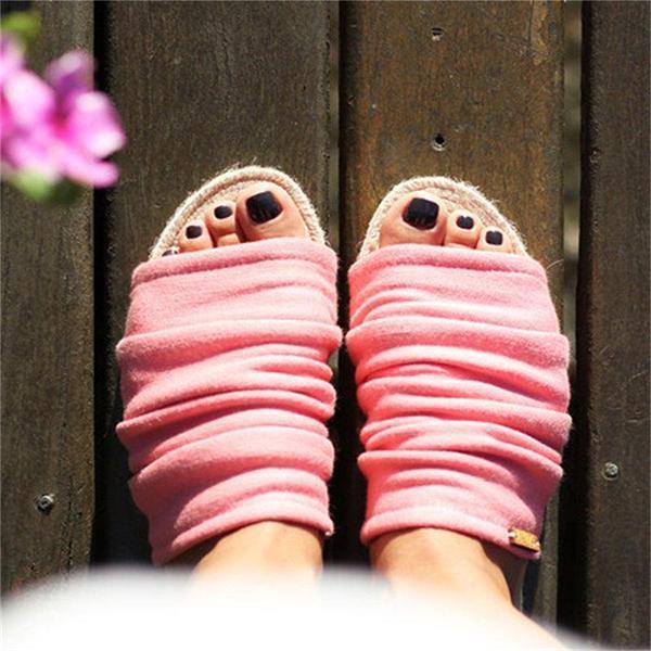 Fashion Solid Color Flat Slippers