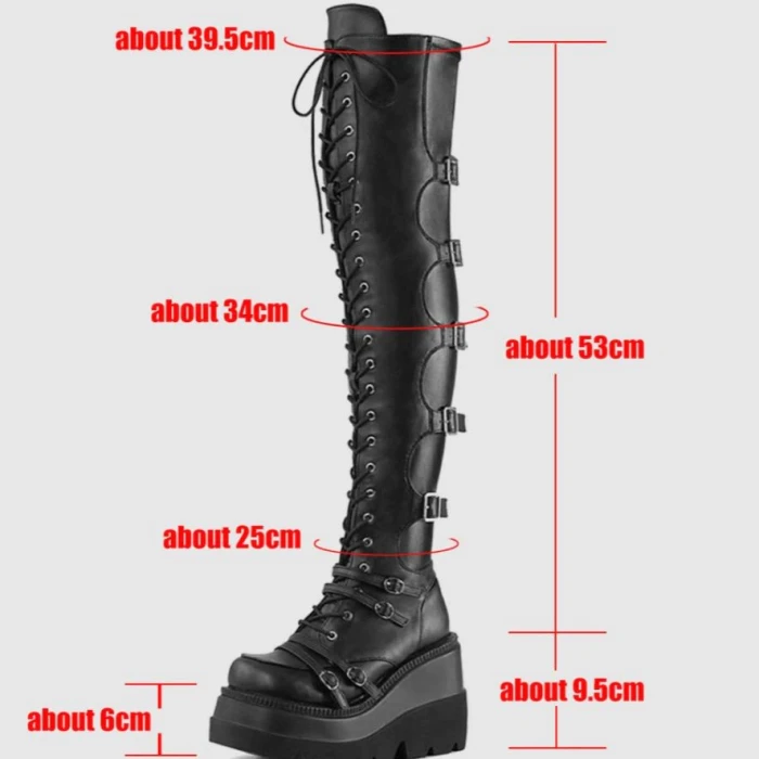 2021 Spring And Autumn Women's Boots Fashion Sexy High Boots Gothic Wind Cool Boots Thick Bottom Slope With Punk Boots
