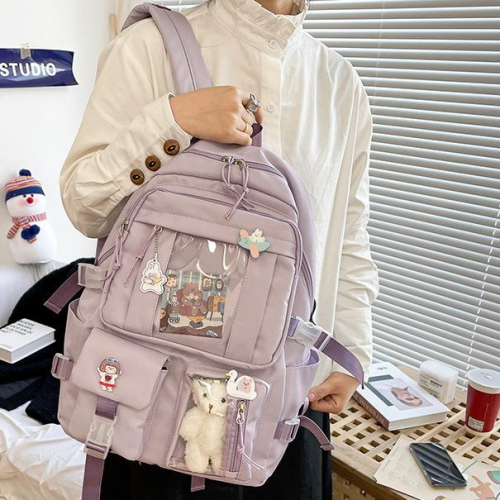 Schoolbag female junior high school students Korean version large capacity campus personality