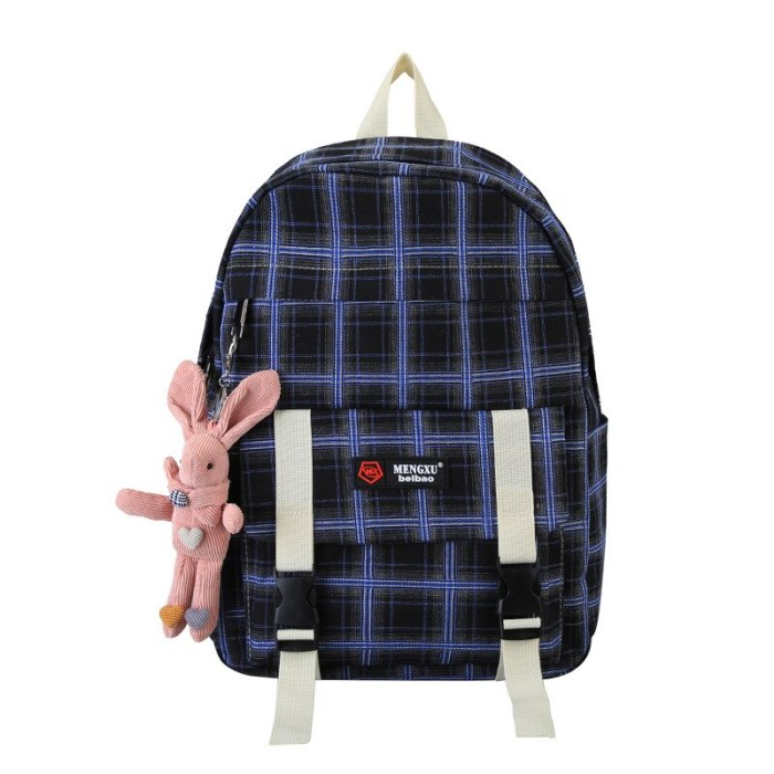 Junior High School Male and Female College Students Makeup Missed Lessons Schoolbag Korean Fashion Contrasting Color Backpack