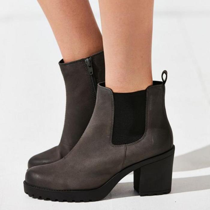 Women's fashion solid color Chelsea boots