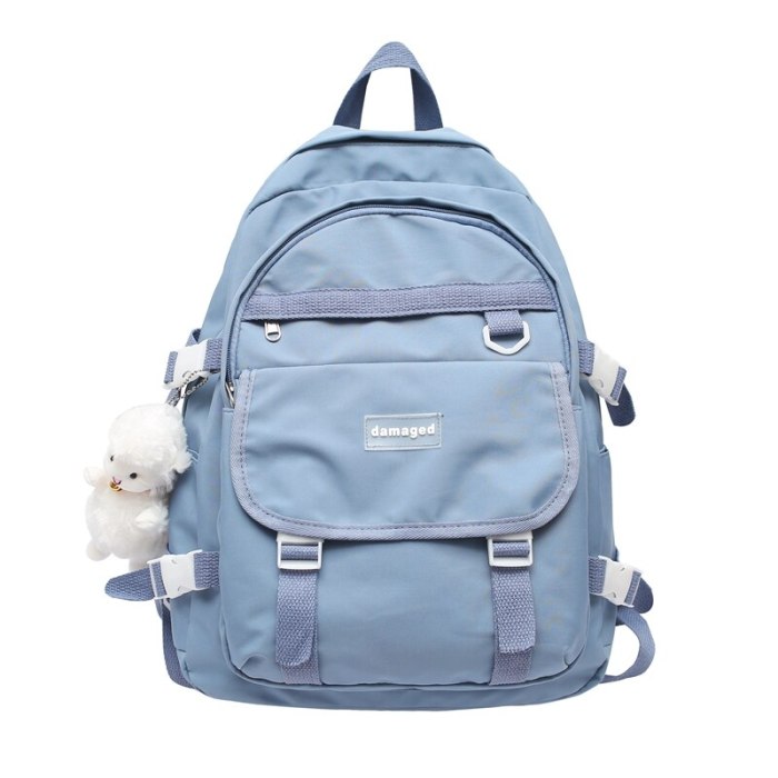 College Backpack Laptop Travel For Teenage Girls Buckle Women Casual Female Student Book Bags Nylon Ladies Unisex School Bag