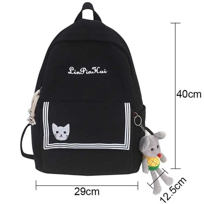 Female Nylon Cute Backpack Plaid Striped Student Women Girl School Bag Fashion Backpacks Kawaii Ladies Harajuku Bag book Teenage